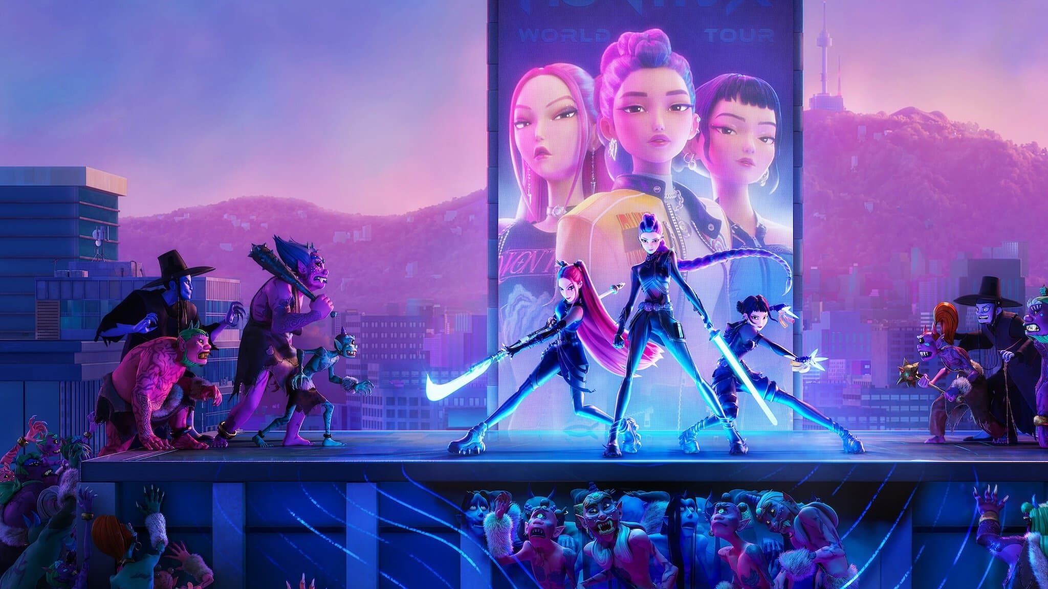Pano de fundo do filme Guerreiras do K-Pop